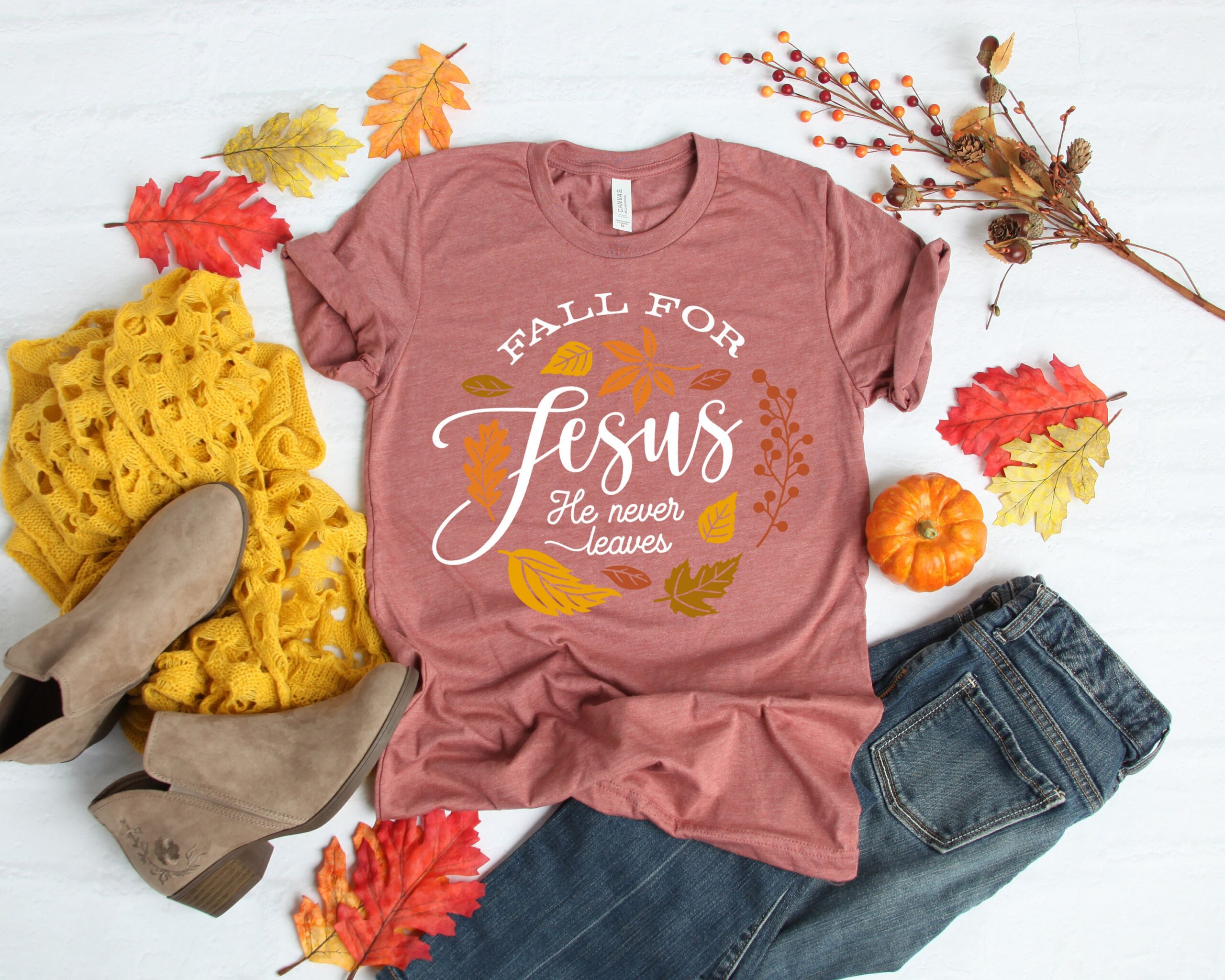 Fall For Jesus He Never Leaves Turkey Thanksgiving Shirt Fall For Jesus He Never Leaves Turkey Thanksgiving Shirt