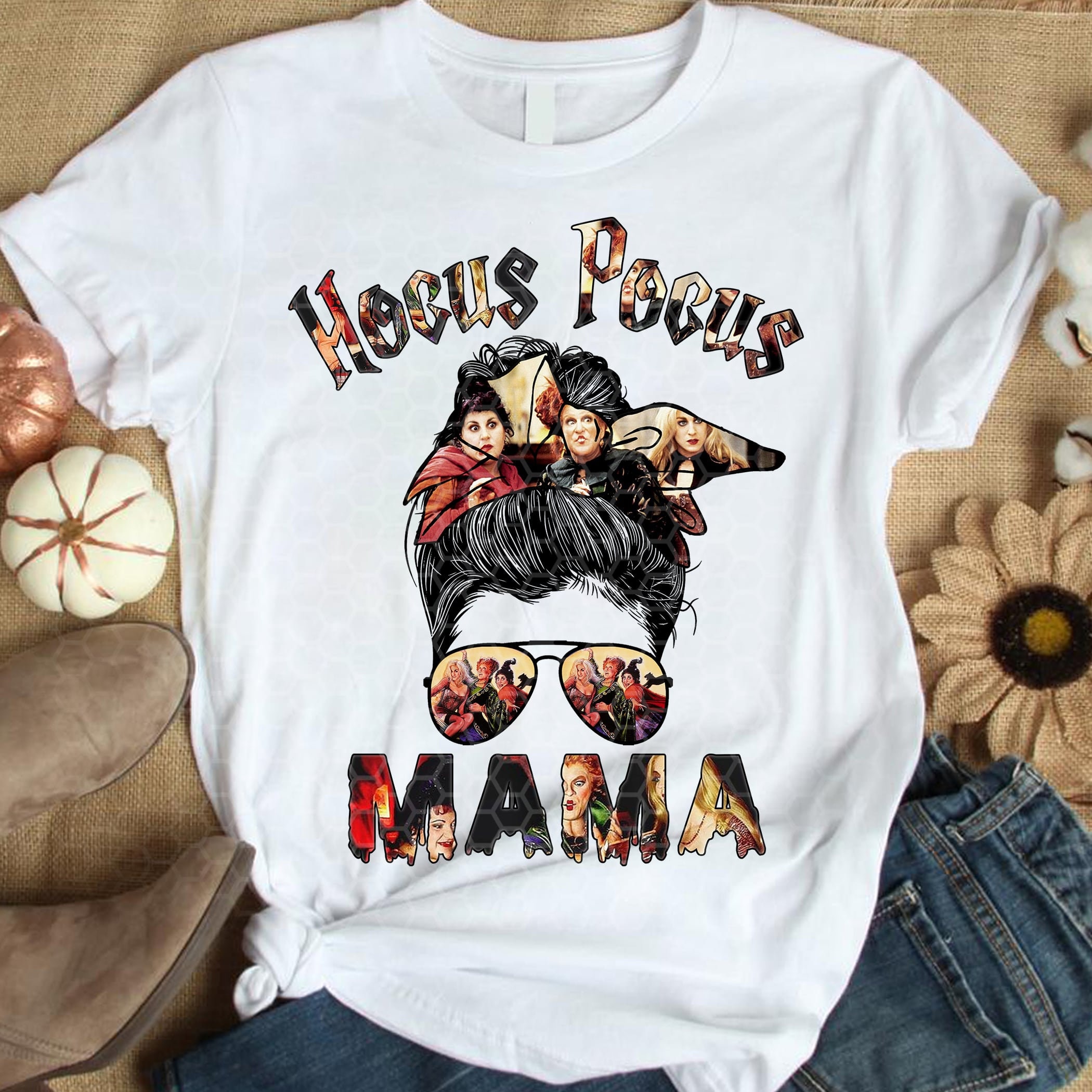 Hocus Pocus Mama Messy Bun Halloween Shirt Hocus Pocus Mama Messy Bun Halloween Shirt