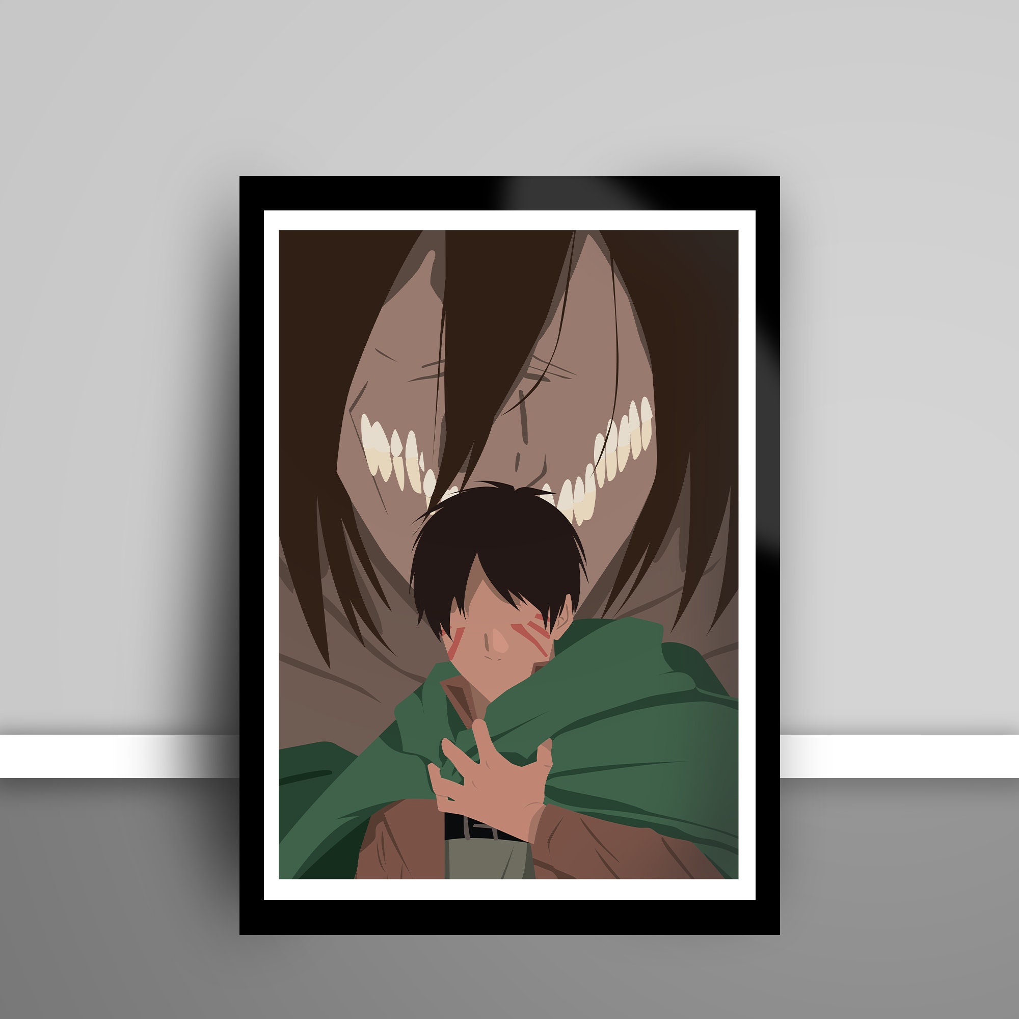 Eren Jager Attack On Titan Minimalist Anime Movie Modern Art Print Poster Eren Jager Attack On Titan Minimalist Anime Movie Modern Art Print Poster