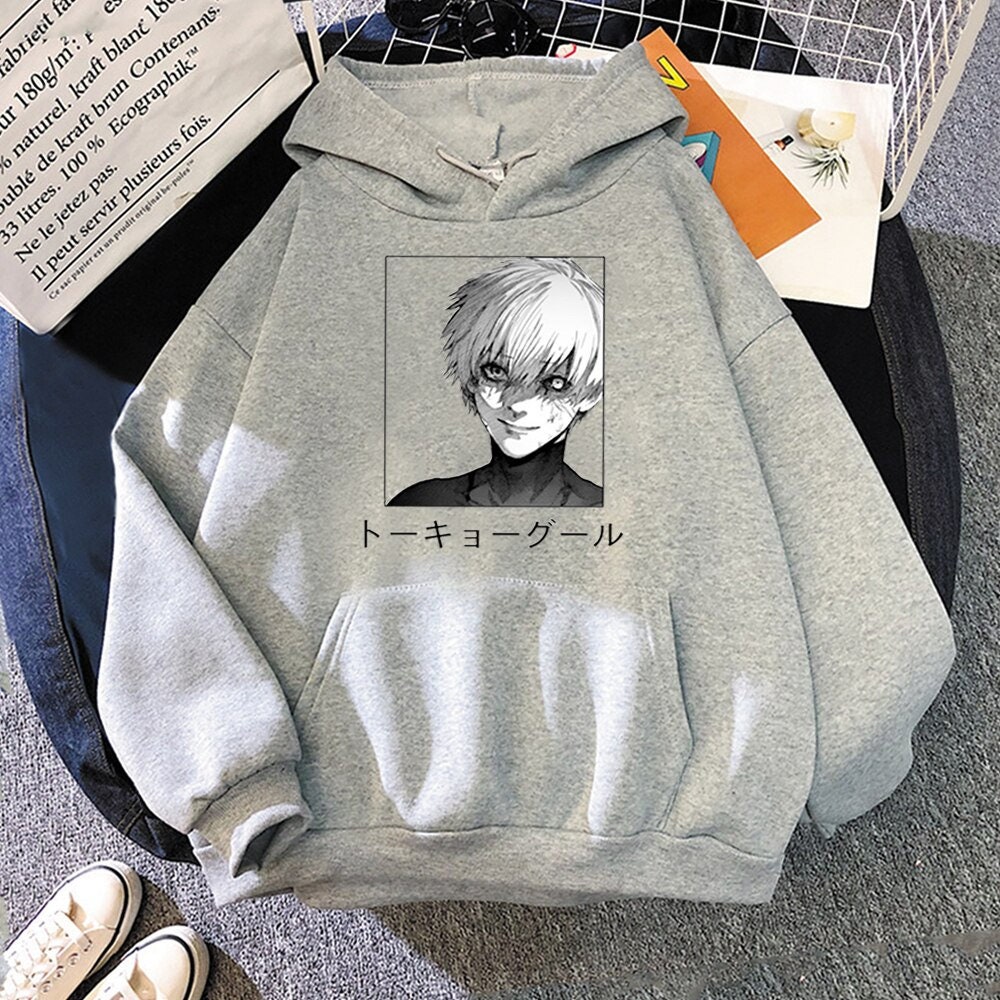 Ken Kaneki Tokyo Ghoul Anime Fanmade Hooded Sweatshirt Ken Kaneki Tokyo Ghoul Anime Fanmade Hooded Sweatshirt