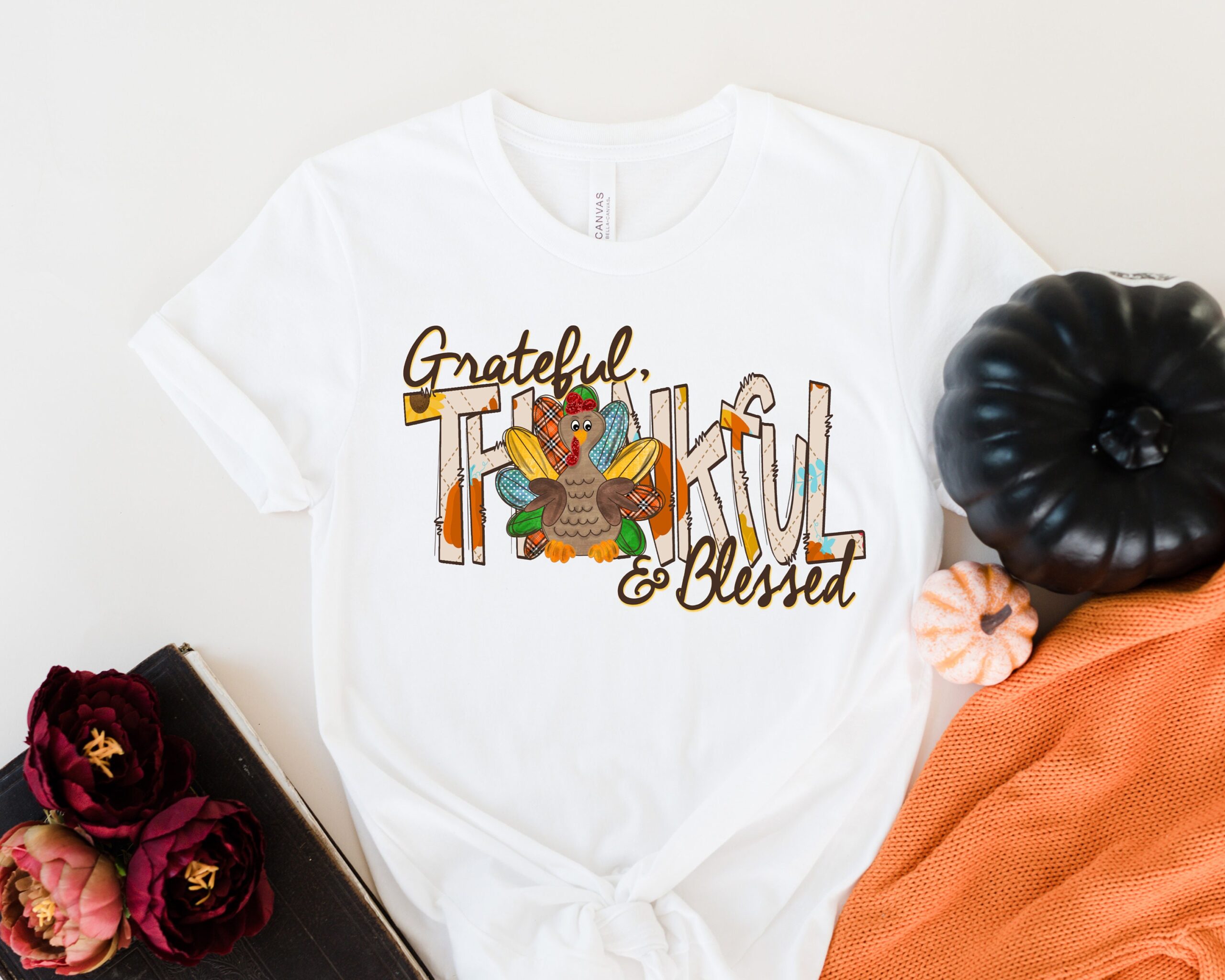Thankful Grateful Blessed With Turkey Thanksgiving T-Shirt Thankful Grateful Blessed With Turkey Thanksgiving T-Shirt