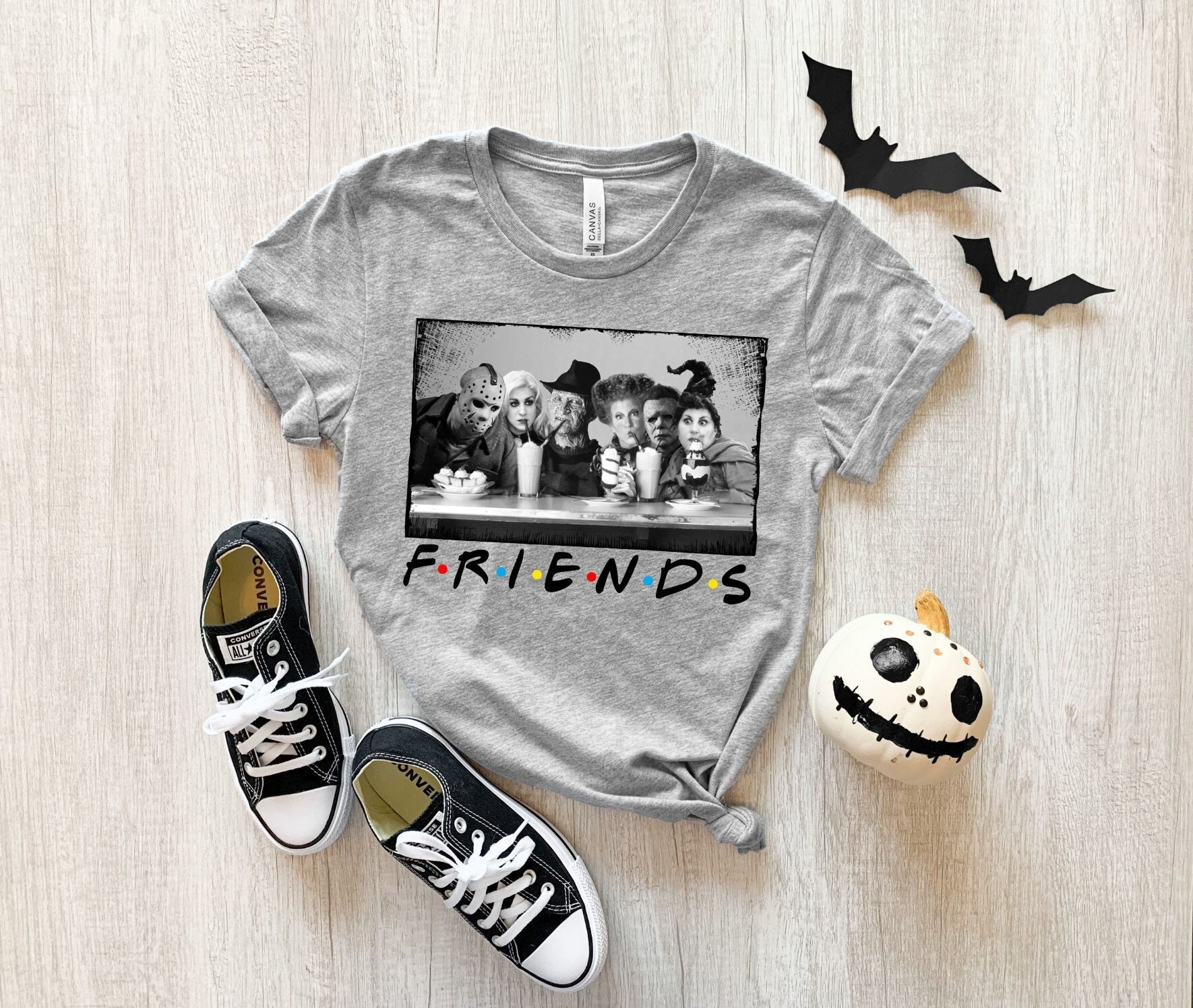 Horror Friends Halloween Character Funny Tee Horror Friends Halloween Character Funny Tee