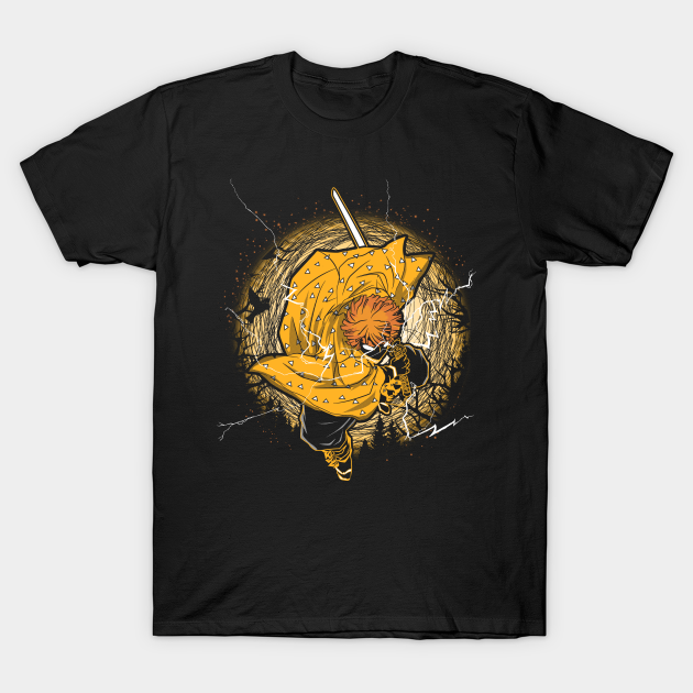 Thunder Breathing Zenitsu Demon Slayer Anime Japanese Movie T-Shirt Thunder Breathing Zenitsu Demon Slayer Anime Japanese Movie T-Shirt