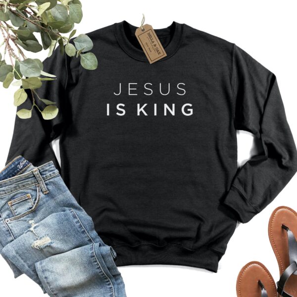 Jesus is king blue sweatshirt Clearance