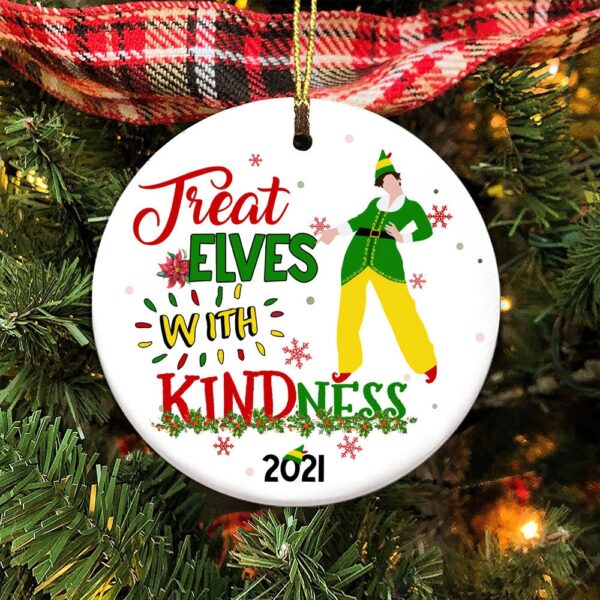 Treat Elves With Kindness Harry Styles Christmas Tree Ornament