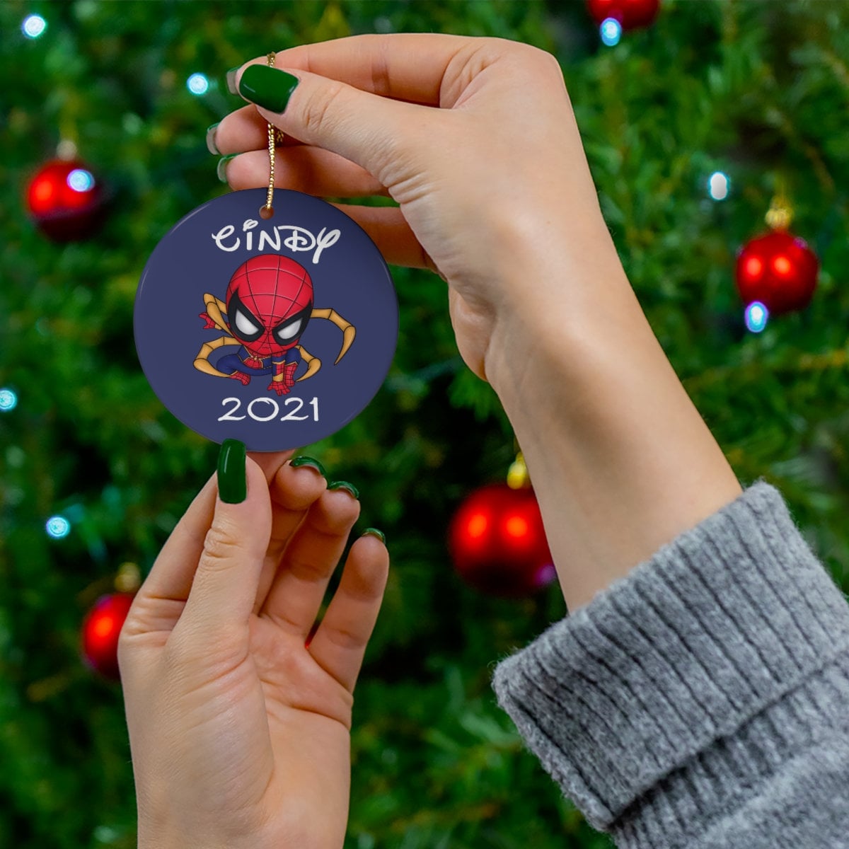 Spiderman 2021 Chibi Christmas Tree Ornament Personalized Custom Spiderman 2021 Chibi Christmas Tree Ornament Personalized Custom
