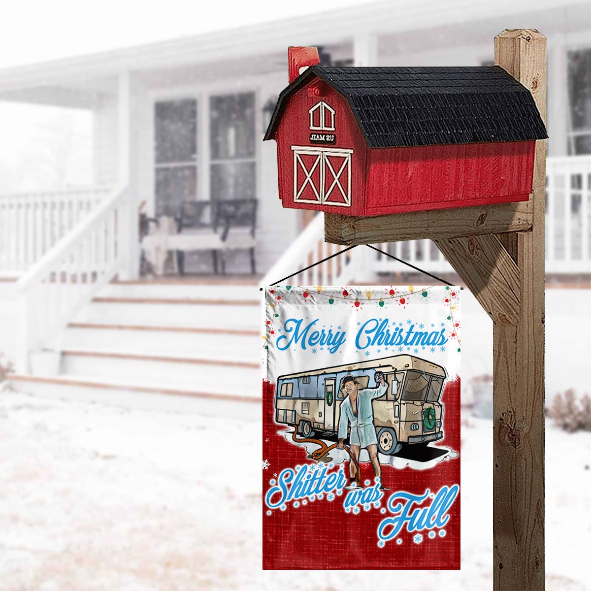 Merry Cousin Eddie Christmas Shtters Full Garden Flags Christmas Vacation Flag 