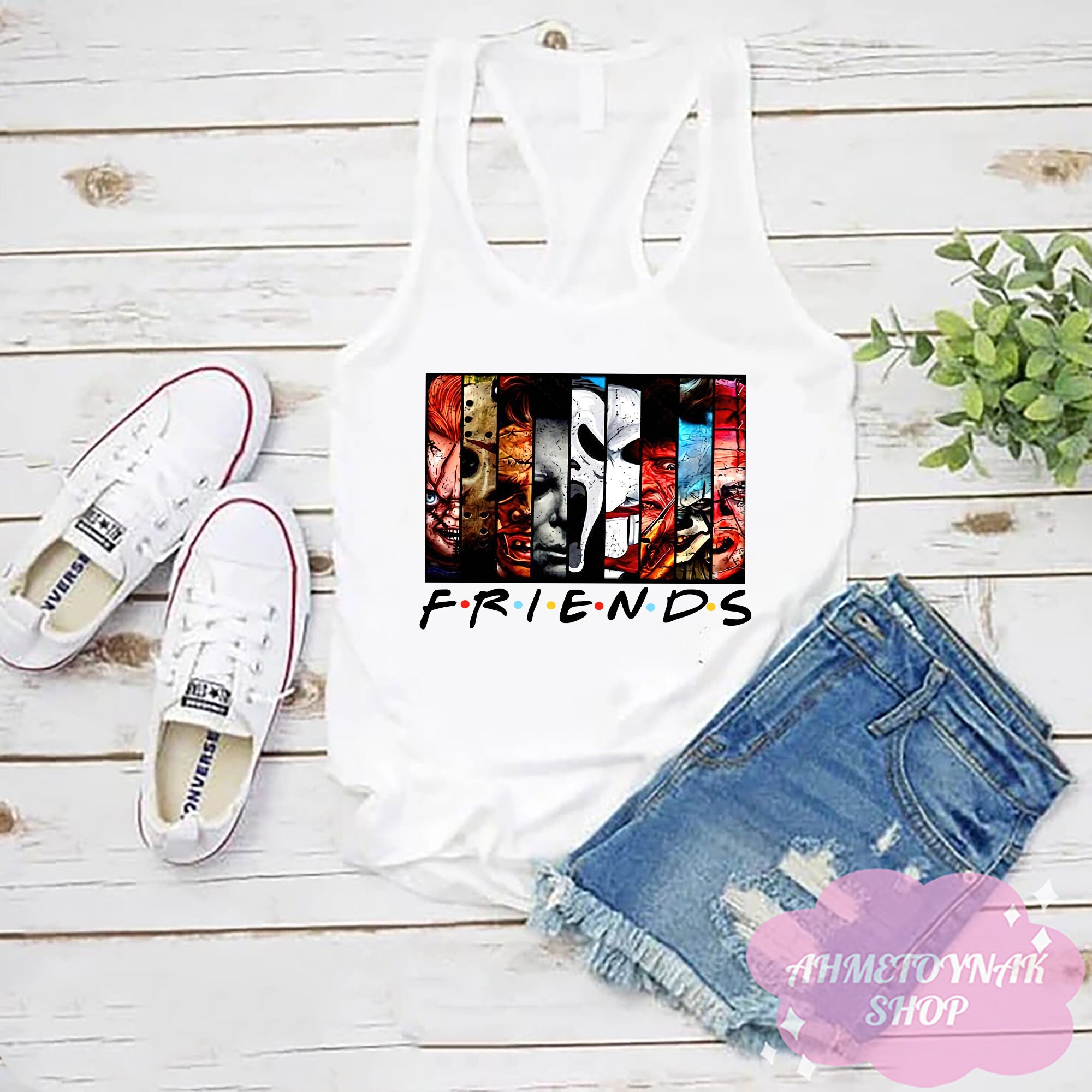 Horror Friends Movie Halloween Tank Top Horror Friends Movie Halloween Tank Top
