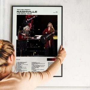 Nashville TN Night 1 The Eras Tour Setlist Poster, Minimalist Vintage Music Poster